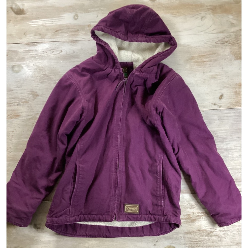 Youth C E Schmidt Workwear‎ Sherpa Lined Hooded Jacket Purple Size L Chore Coat